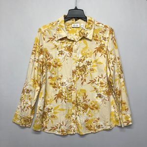 D&CO Denim & Co. Women Blouse Top Button Shirt Size XL X-Large Floral B233 -30